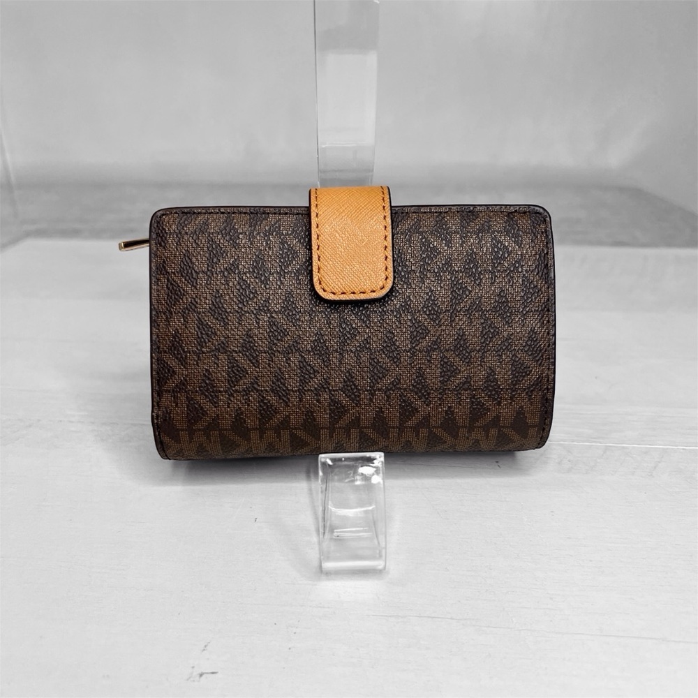 Michael Kors Jet Set Travel Billfold Zip Coin Wallet in Brown/Acorn NWT - Picture 3 of 13